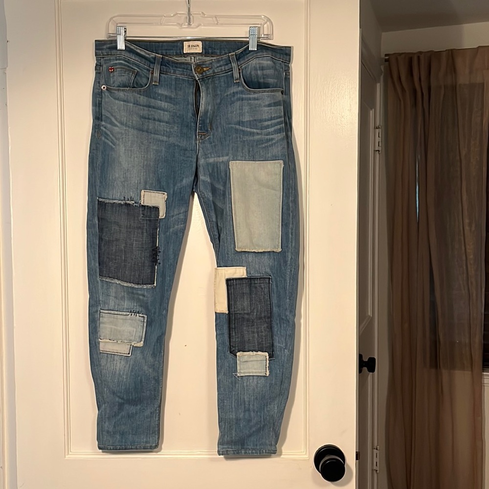 Hudson patch skinny jeans. Originally $245 worn twice. 😢 Size 31